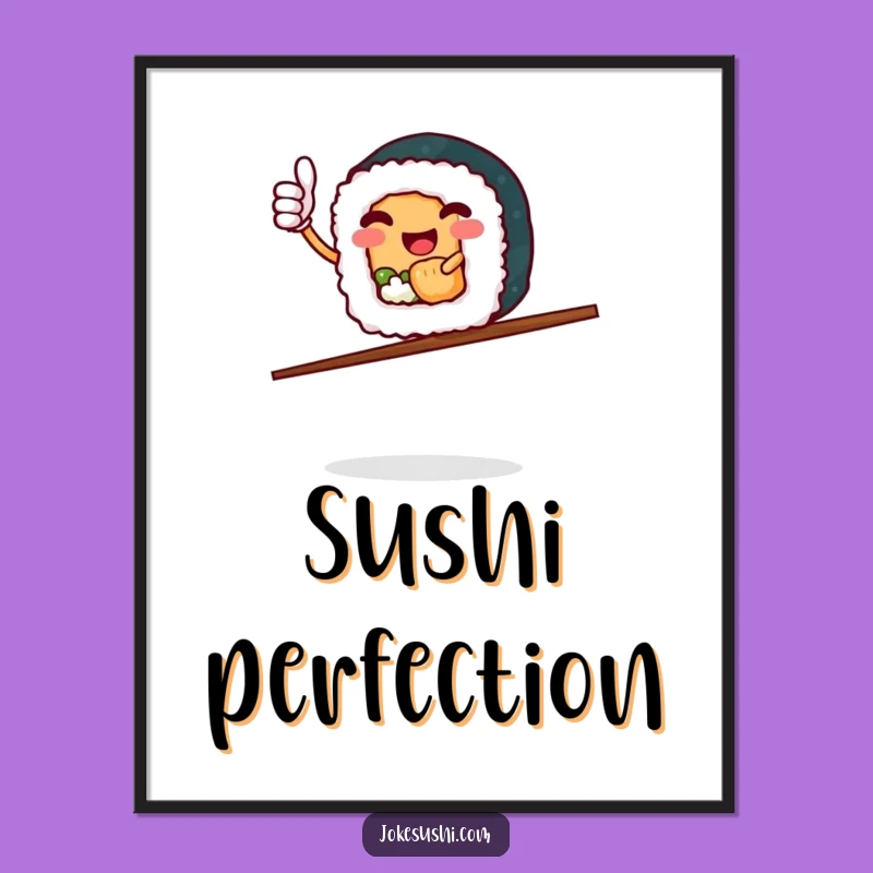 Funny Sushi Roll Thumbs Up Digital Art - Printable Chopstick Balance Joy