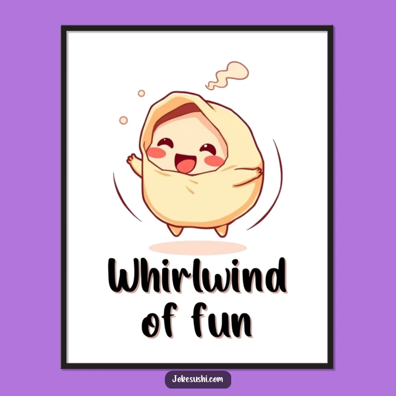 Funny Gyoza Spin Digital Art: Playful Decor for Your Walls