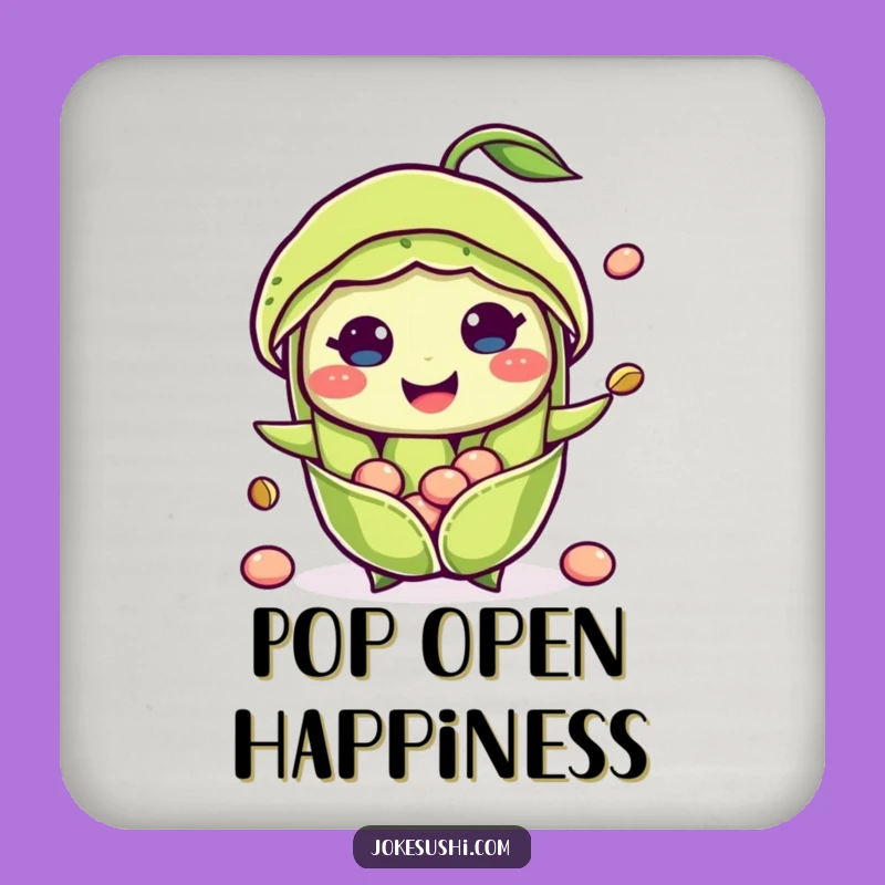 Funny Coaster Set: Edamame Popping Beans Drink Protection, Hilarious Gift For Hosts