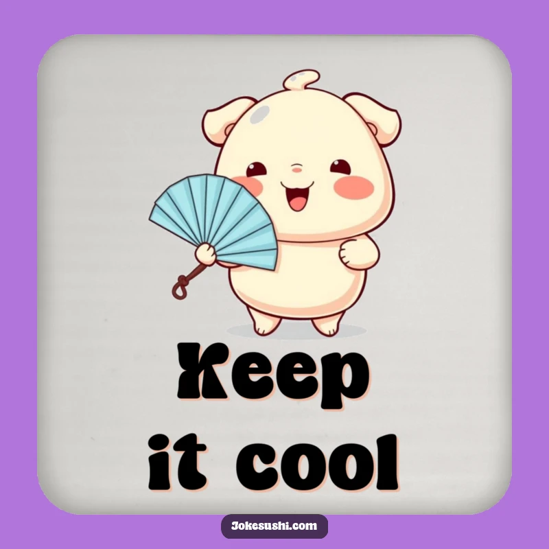 Funny Dumpling Fan Coaster: Protect Surfaces with Cuteness, Cheerful Foodie, Gift Set