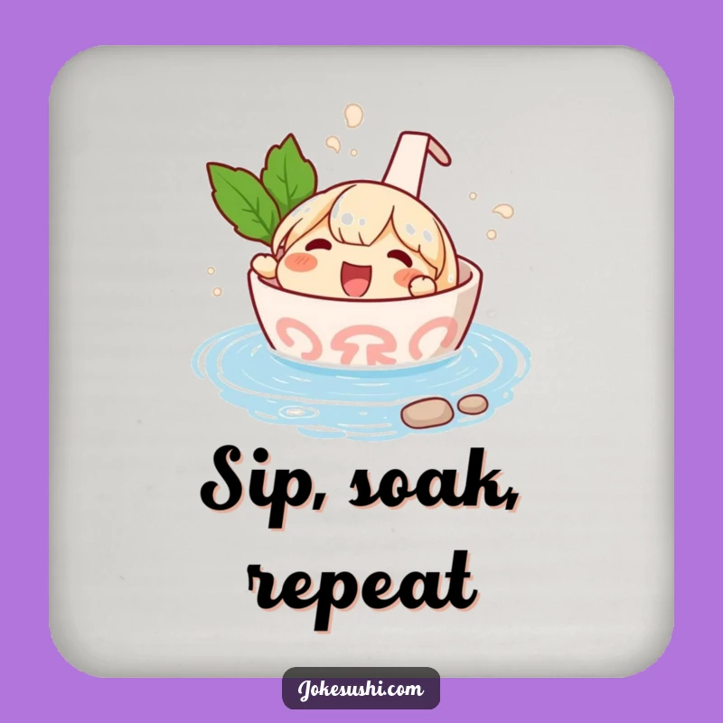 Funny Ramen Hot Spring Coaster: Hilarious Japanese Table Protector Gift