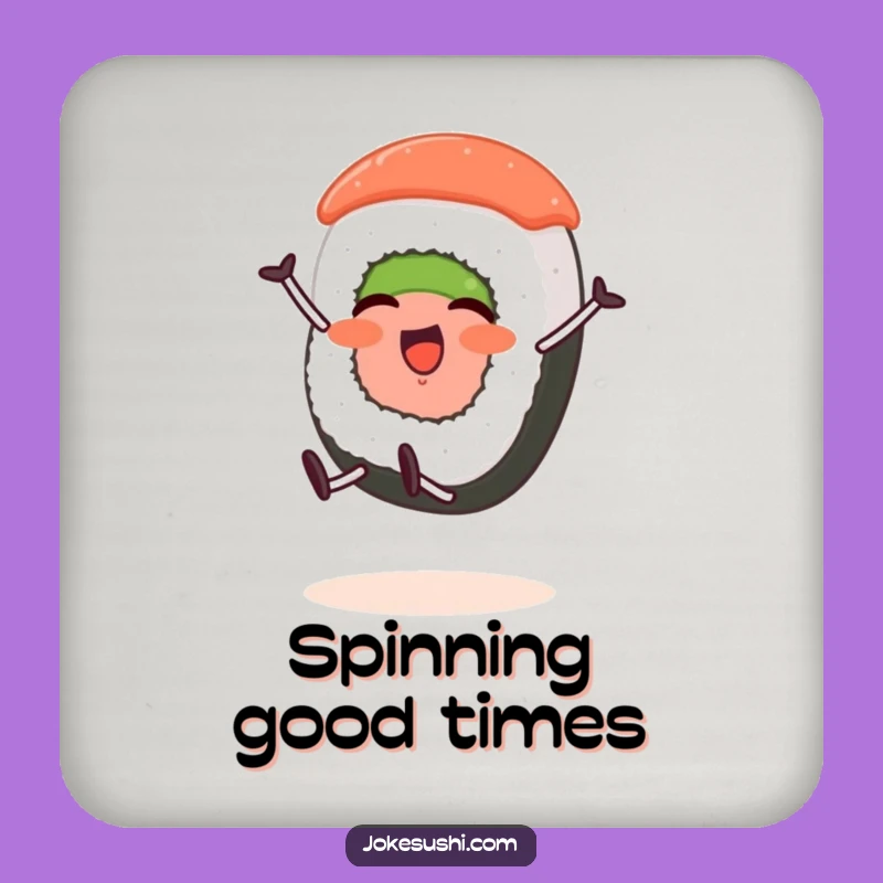 Funny Sushi Cartwheel Coaster: Foodie Drink Accessory for Tables