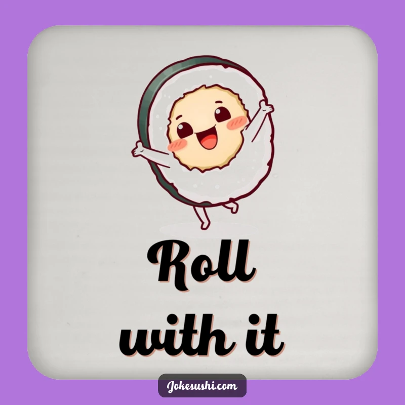Funny Sushi Roll Cartwheel Drink Coaster: Protect Surfaces with Fun!
