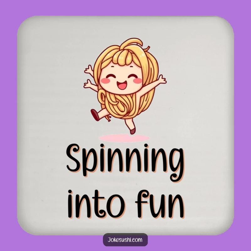 Funny Udon Noodle Cartwheel Coaster: Protect Surfaces with Fun, Smiling Foodie, Gift Set