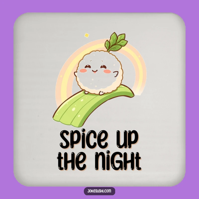 Funny Wasabi Rainbow Rice Ball Coaster: Hilarious Japanese Table Protector Gift