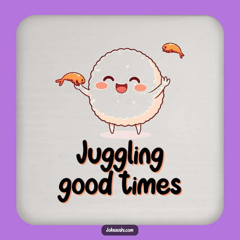Funny Rice Ball Juggling Drink Coaster: Protect Surfaces with Style!