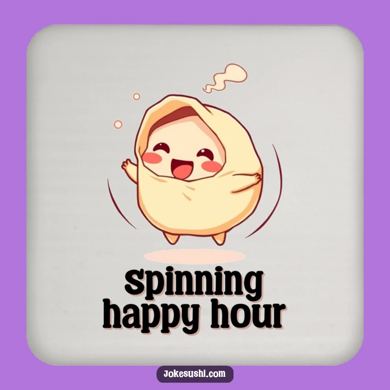 Funny Gyoza Spin Coaster: Protect Surfaces with Playful Charm