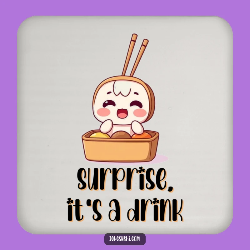 Funny Surprised Bento Box Coasters: Protect Surfaces with Hilarious Foodie Art