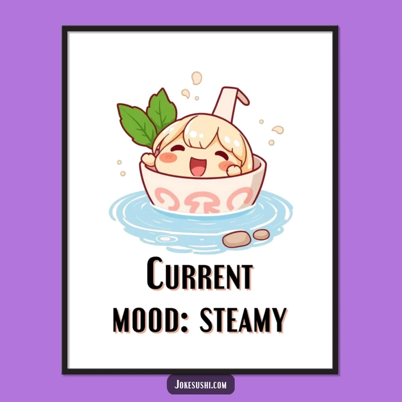 Funny Ramen Hot Spring Poster: Hilarious Japanese Food Art Gift