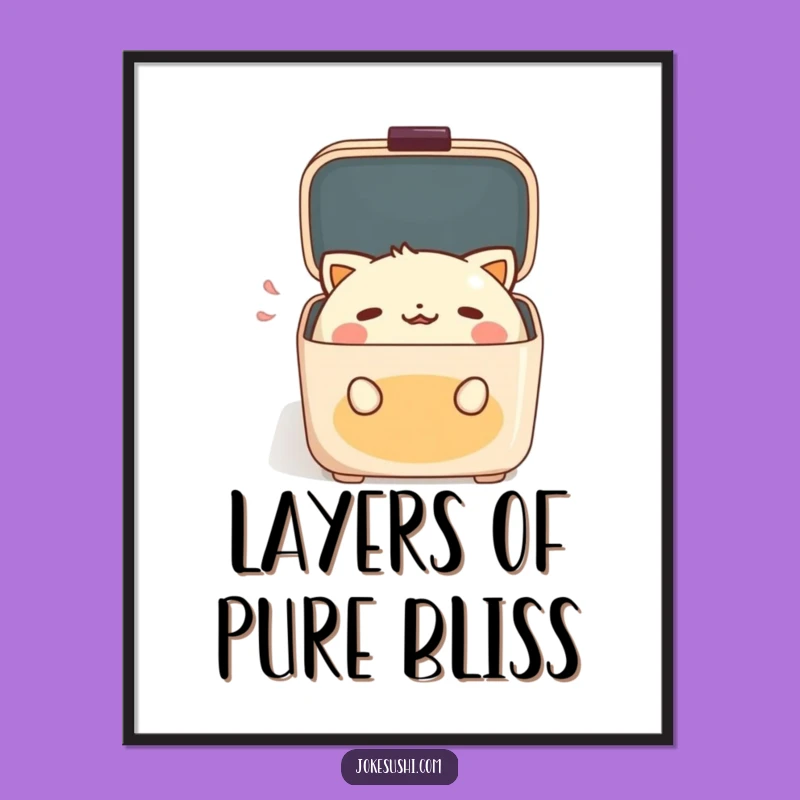 Funny Bento Box Art Poster: Delightful Gasp for Kitchen and Foodie Spaces