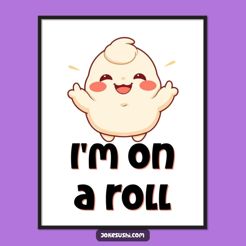 Funny Dumpling Party Poster: Brighten Your Walls with this Hilarious Food Art Gift