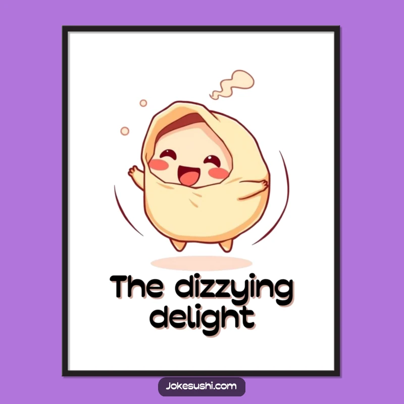 Funny Gyoza Spin Poster: Hilarious Wall Art for Kitchens