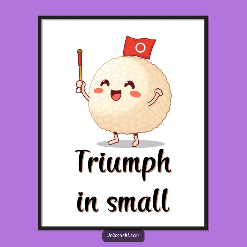 Funny Rice Ball Poster: Decorate With This Cheerful Funny Gift
