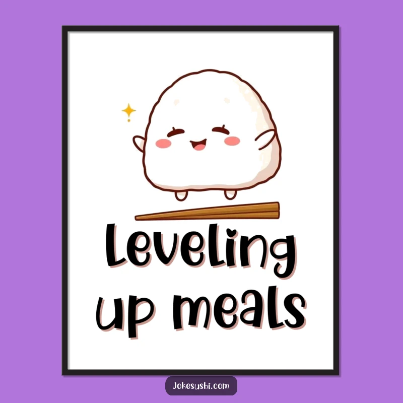 Funny Onigiri Wink Poster: Whimsical and Hilarious Wall Decor!