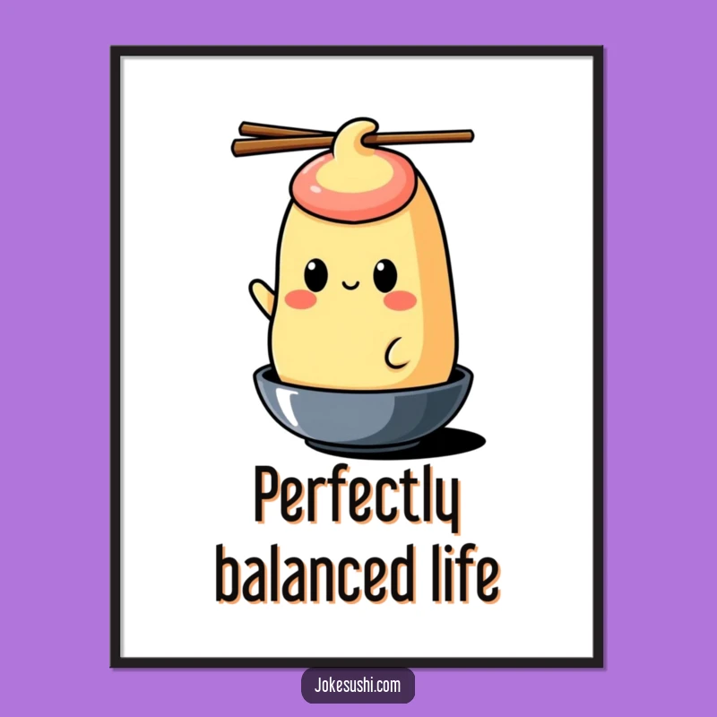 Funny Tamagoyaki Chopstick Poster: Add Whimsical Art to Your Walls!