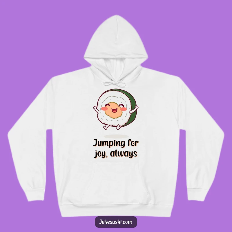 Cozy Funny Jumping Sushi Roll Hoodie: Stay Warm and Laugh All Day Long