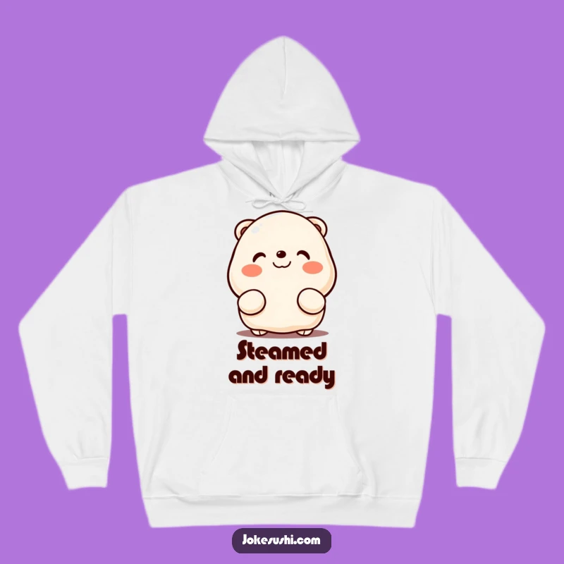 Funny Dumpling Peeking Hoodie - Cozy Kawaii Cartoon Sweatshirt for Winter
