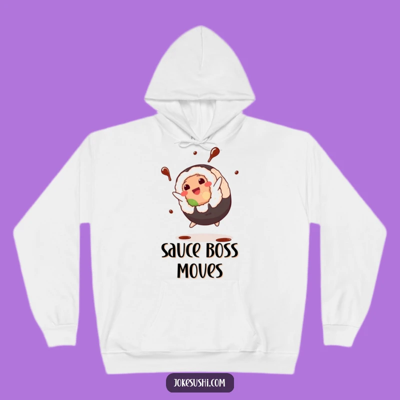 Funny Sushi Cartwheel Hoodie: Cozy Roll Action, Soy Sauce Splash, Ideal Funny Gift