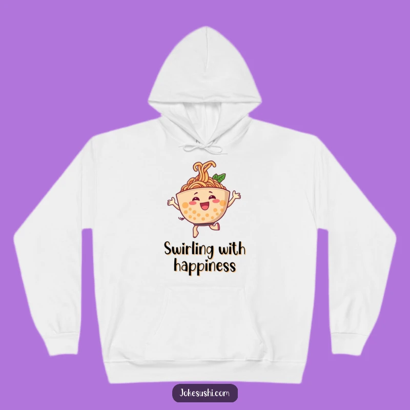 Cozy Funny Ramen Hoodie - Warm Dancing Character for Noodle Fans