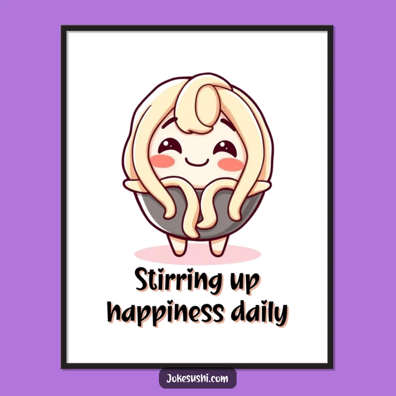 Free Printable Udon Noodle Wall Art - Funny Downloadable Decor for Kitchens and Dining Areas