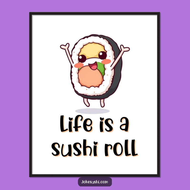 Free Printable Wall Art: Sushi Roll Acrobat - Funny Downloadable Art
