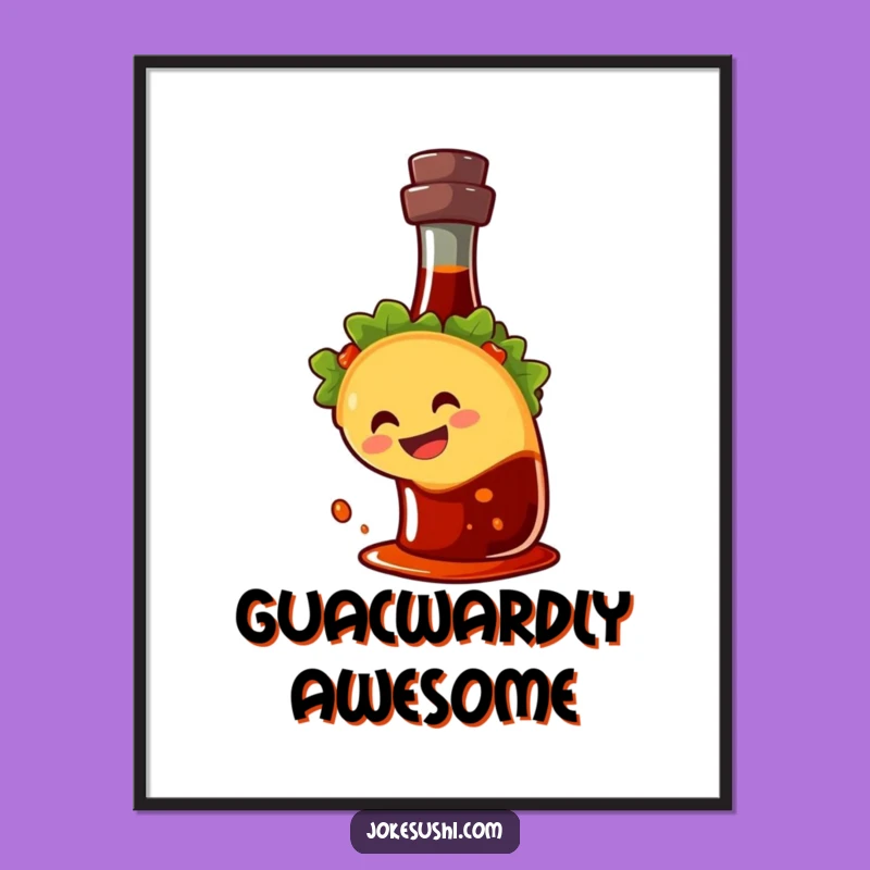 Funny Free Printable Wall Art: Taco Sliding Soy Sauce - Quirky Downloadable Art