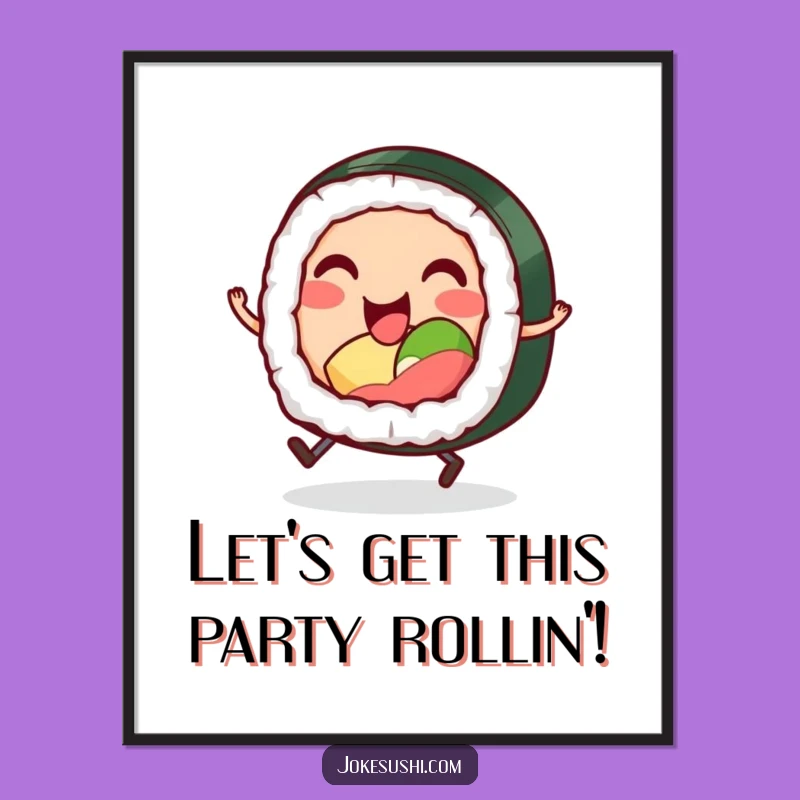 Free Printable Wall Art: Sushi Character Joy Downloadable Decor