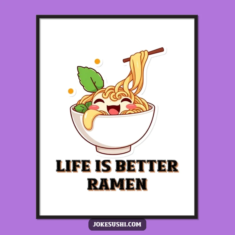 Free Printable Wiggling Ramen Wall Art - Funny Downloadable Gift