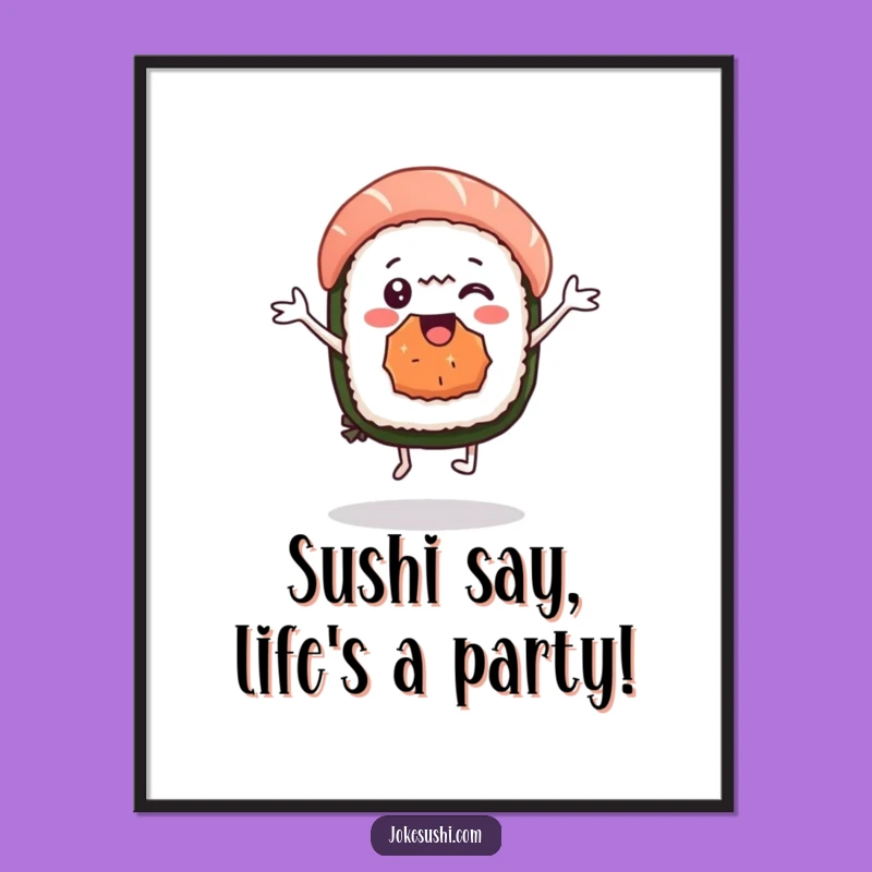 Funny Free Printable Wall Art: Dancing Sushi Decor - Hilarious Downloadable!