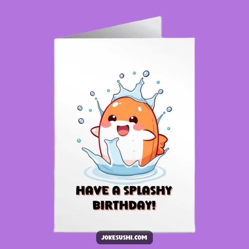 Free Printable Birthday Card: Salmon Splash for a Refreshing Downloadable Gift