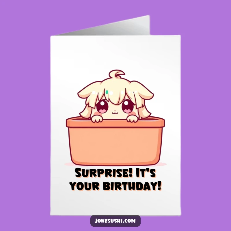 Free Printable Birthday Card: Surprised Bento Box - Downloadable Funny Gift