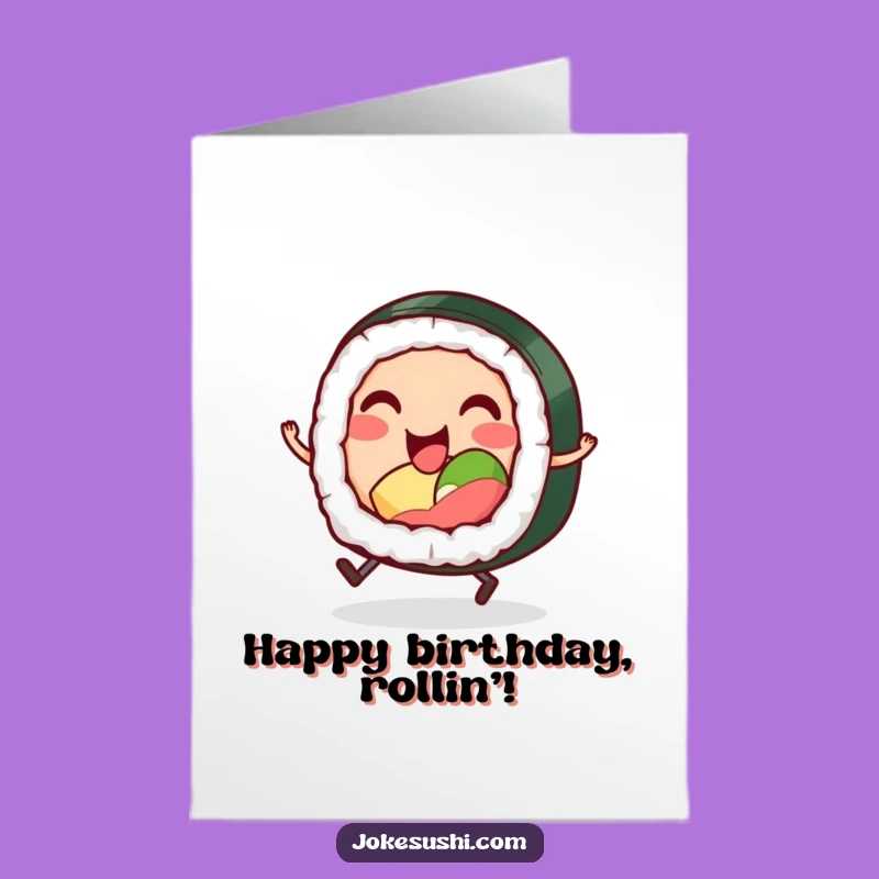 Free Printable Birthday Card: Sushi Character Fun Downloadable Greeting