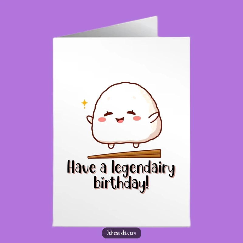 Free Printable Birthday Card: Winking Onigiri Jump, Perfect DIY Downloadable Gift