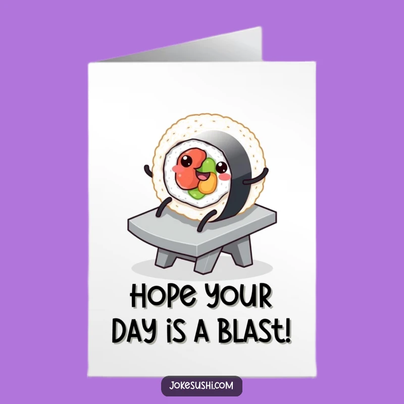 Free Printable Birthday Card: Funny Sushi Slider, Perfect DIY Downloadable Gift