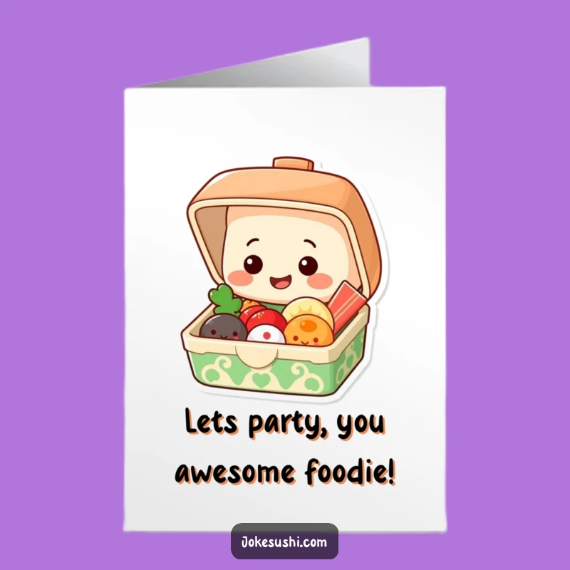 Free Printable Bento Box Birthday Card - Joyful Foodie Downloadable Greeting for a Feast of Fun