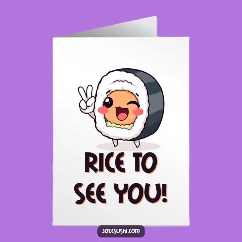 Free Printable Birthday Card: Funny Sushi Roll Peace Sign, Hilarious Downloadable Gift