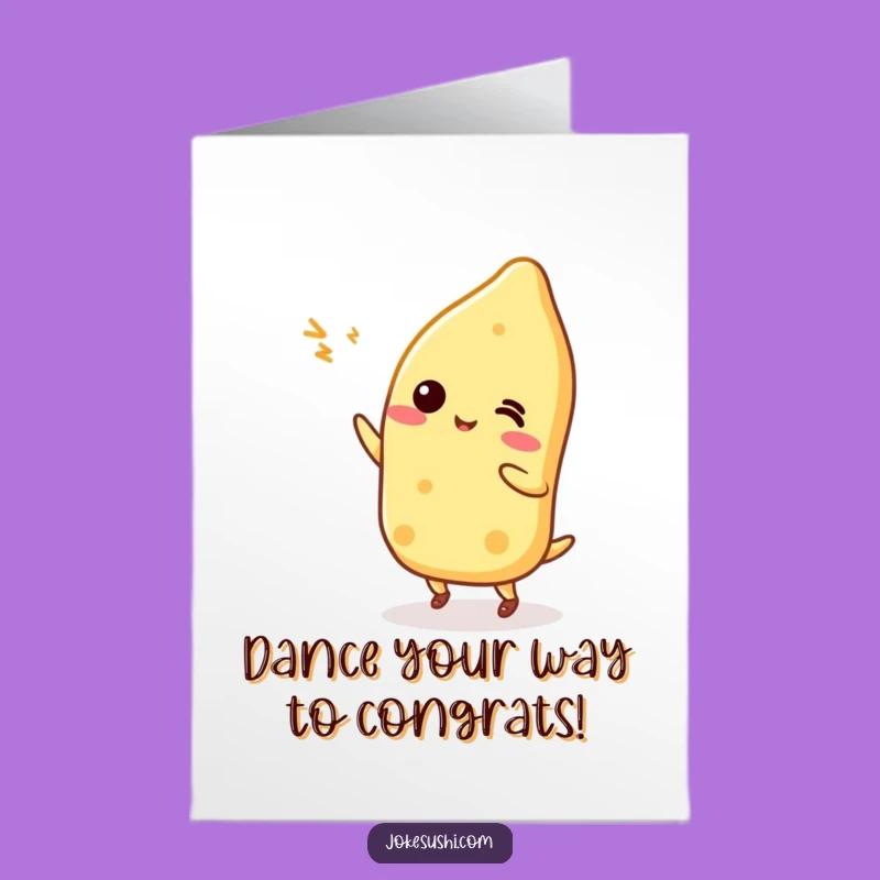 Free Printable Congrats Card: Dancing Tamagoyaki - Joyful Downloadable Celebration!