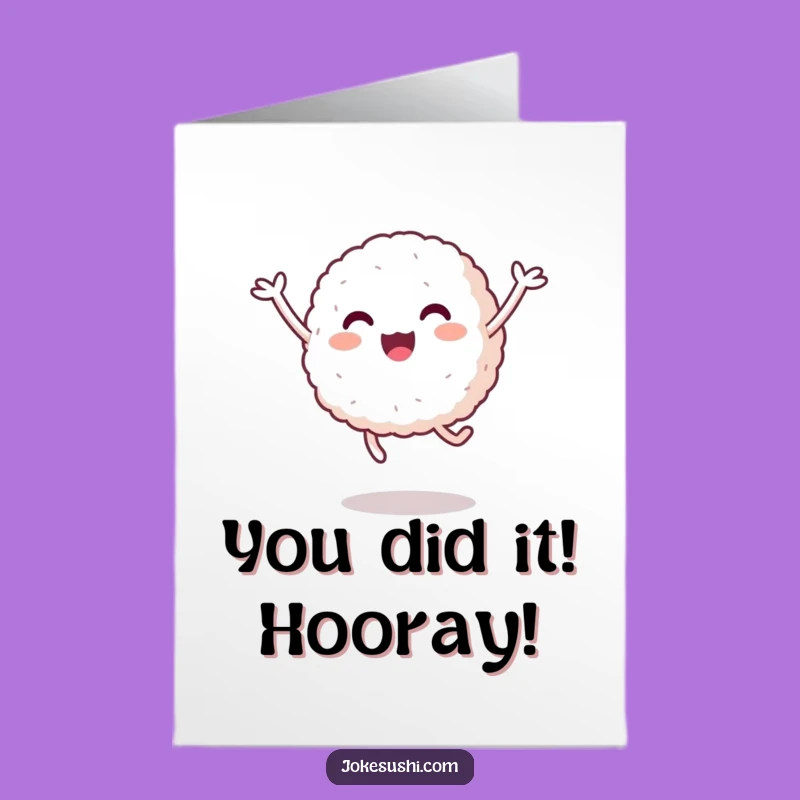 Free Printable Congrats Card: Happy Rice Ball Jump - Exuberant DIY Celebration!