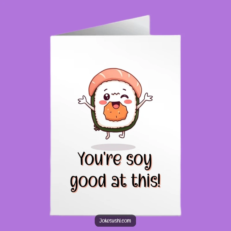 Free Printable Congrats Card: Sushi Nigiri Dances - Hilarious Downloadable!