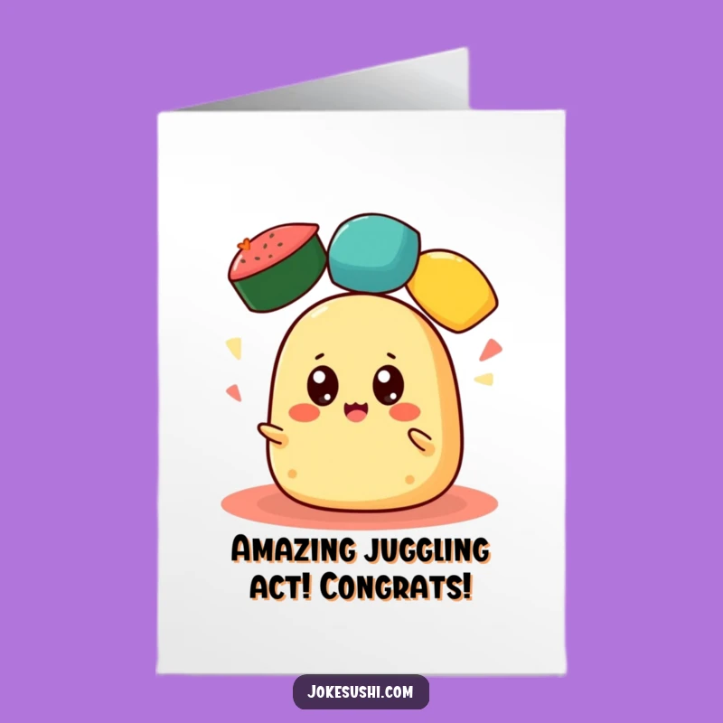 Free Printable Congrats Card: Tamagoyaki Juggling Success - Festive DIY Celebration!