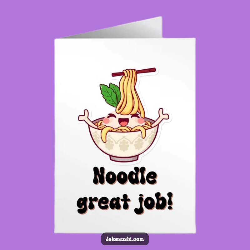 Free Printable Congrats Card: Winking Ramen Bowl Waves, Your DIY Downloadable Gift