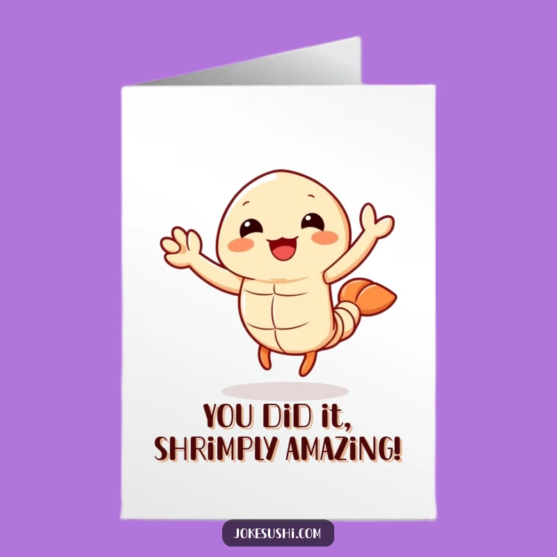 Free Printable Congrats Card: Hilarious Tempura Shrimp Waving for Your Winner Download