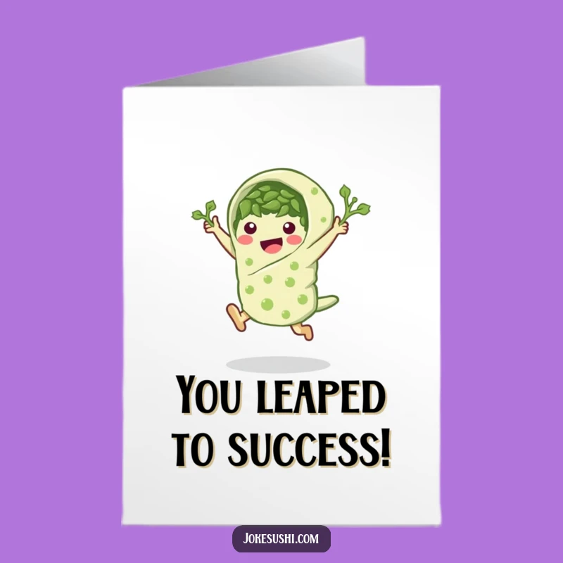 Free Printable Congrats Card: Leaping Seaweed Success for Congratulations Downloadable Gift