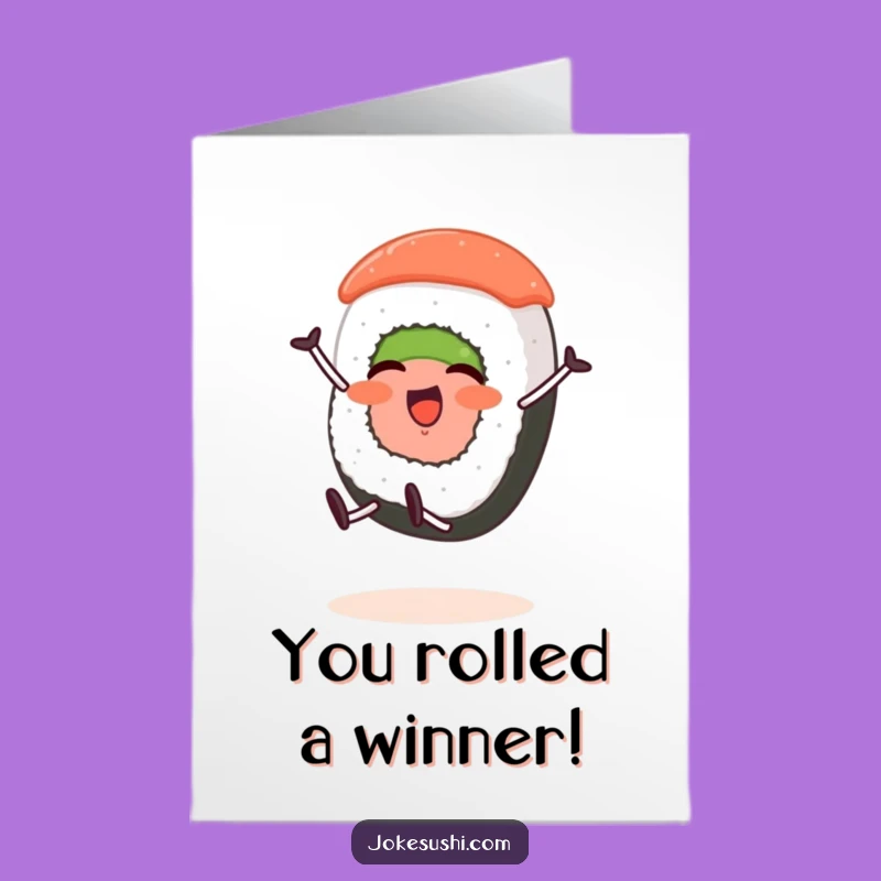 Free Printable Sushi Cartwheel Congrats Card - Funny Downloadable Gift