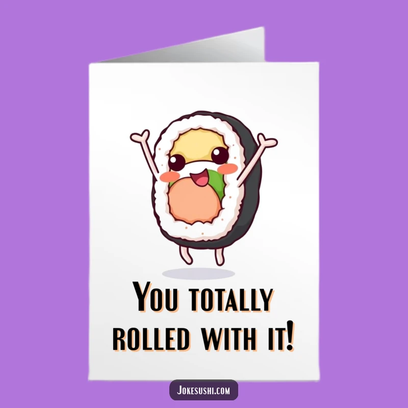 Free Printable Congrats Card: Sushi Roll Champion - Funny Downloadable Gift