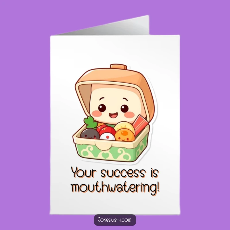 Free Printable Bento Box Congrats Card - Delicious Downloadable Greeting for Celebrating Wins
