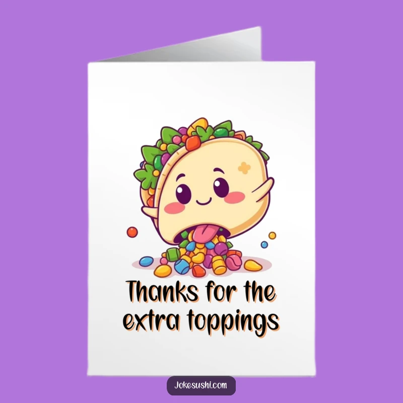 Free Printable Funny Taco Thank You Card - Playful Spill of Gratitude!