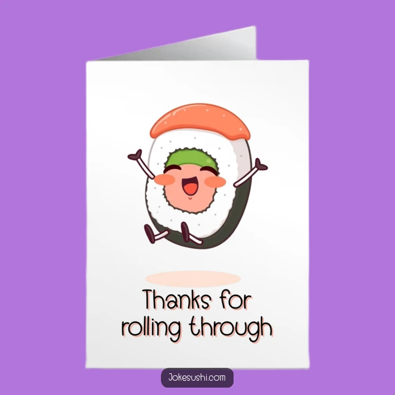 Free Printable Sushi Cartwheel Thank You Card - Funny Downloadable Gift