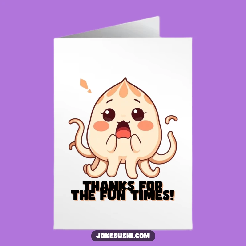 Free Printable Thank You Card: Tickled Foodie Takoyaki Humor