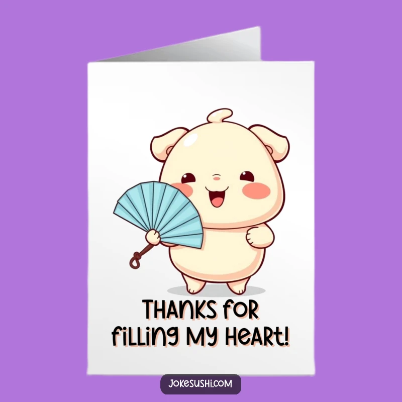 Funny Free Printable Dumpling Thank You Card: Fan Gratitude Downloadable